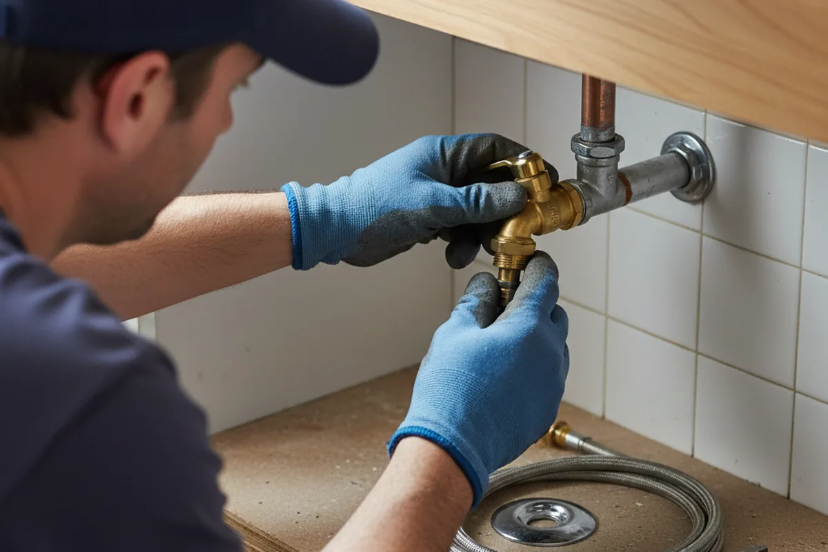 Shutoff valve and fitting work during Emergency Plumbing in Indiana